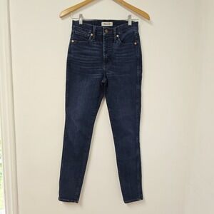 Madewell Jeans 26 10" High Rise Skinny Dark Blue Pockets Stretch Classic Denim